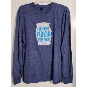 Founders Brewing Firkin Freezeout 2018 Graphic Tee Shirt Gray Size Large